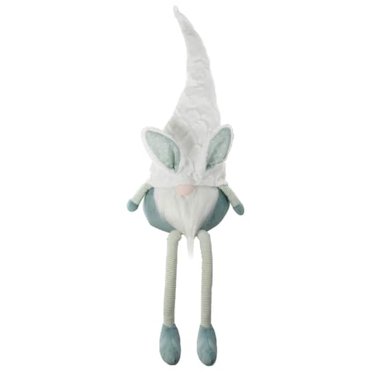 Northlight 33in White And Green Sitting With Bunny Ears And Dangling Legs Easter Gnome, One Size, Green